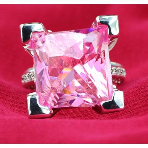 YaYI Jewelry Fashion Princess Cut 12*12mm White Olive Green Cubic Zirconia Silver Color Engagement Wedding Party Lovers Rings