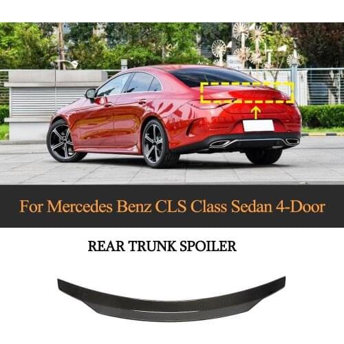 Rear Spoiler For Mercedes-Benz CLS Class Standard Sport CLS63 AMG 4 Door 2018-2020 Rear Trunk Boot Lip Spoiler Wing Carbon Fiber