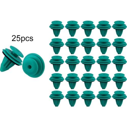 25pcs Green Trim Panel Nylon Retainer Clips Buckle For Toyota 90467-10188 Bumper Door Buckle Car Interior Accessories