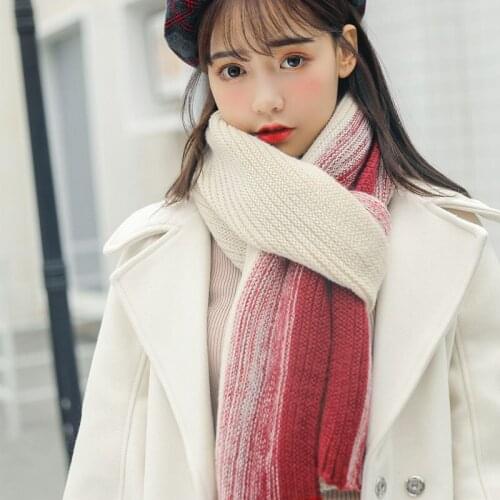 Women men scarf Korean wool female student long thick warm knitting winter scarf