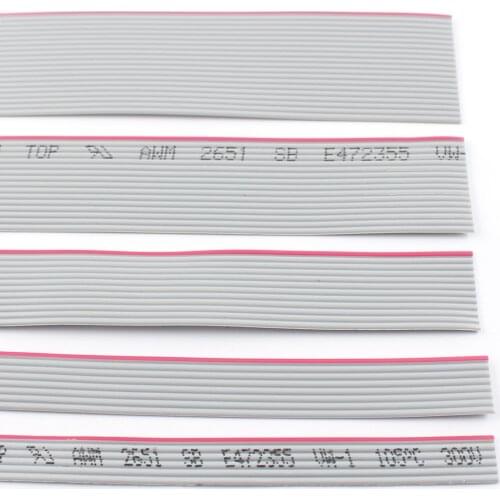 1M 3.3FT 1.27mm Pitch 10 Pin Wire Gray Flat Ribbon Cable For 2.54mm 2x5 Pin FC Connector