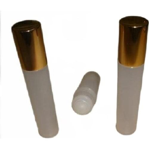 10ML frosted transparent roll on ball bottle with silver lid for eye cream,perfume,essentical oil,lip gloss tube