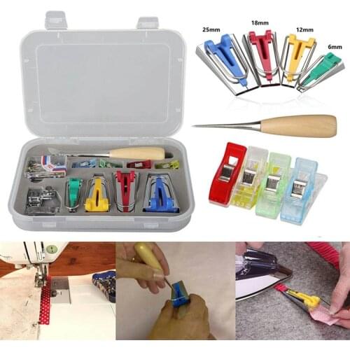 11pcs/box Tape Bias Maker Sewing Tools Set 6/12/18/25mm Bias Binding Tape Makers DIY Fabric Crafts Bias Making Sewing Supplies