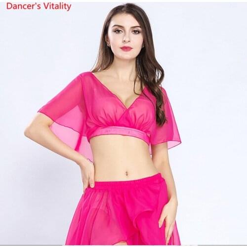 12 Colors For Women Belly Dance Chiffon Top Tribal Sexy Costume V Skin Care Products Neck Shawl Top