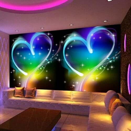 Custom 3D Photo Wallpaper For Bedroom Walls Home Decor Color Love Heart KTV Bar Background Decoration Mural Wall Cloth Wallpaper