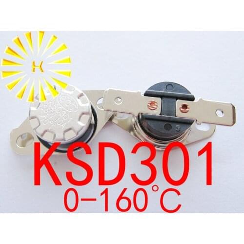 5pcs x KSD301 0-160 degrees C 10A 250V KSD-301 Normally Open/Closed Temperature Switch Thermostat