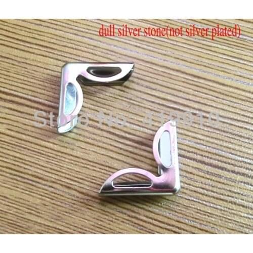 Free Shipping-100pcs Silver Stone Metal Book Corner Albums Menus Folders Corner Protectors(Fit 5mm thick) 23x16mm J1715
