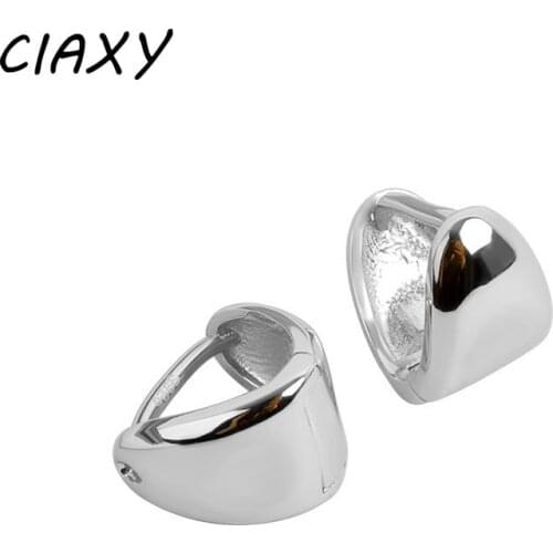 CIAXY 925 Sterling Silver Geometric Stud Earrings for Women Emperament Piercing Small Earring Korean Fashion Jewelry