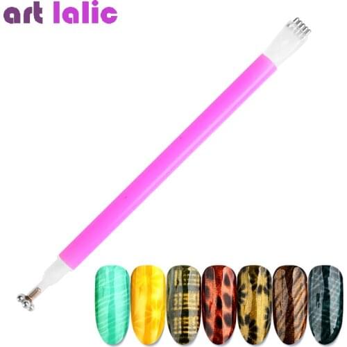 Nail Art Magnet Stick Cat Eyes Double Headed Magnet for Nail Gel Polish 3D Line Strip Flowers Effect Strong Magnetic Pen Tools