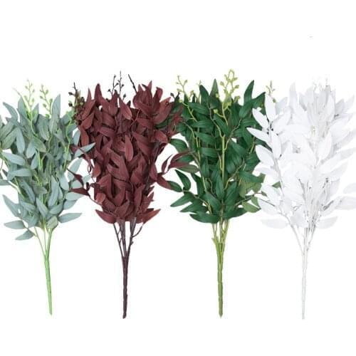 Artificial Leaves Bouquet Fake Willow Jungle Wedding Backdrop decoration christmas faux foliage vine party home decor plant