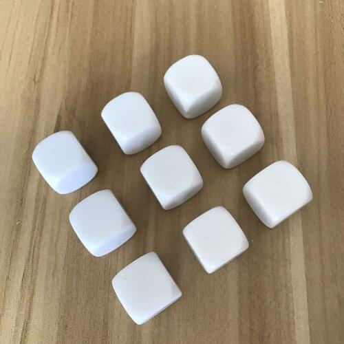 Yernea 200Pcs/Lot High-quality 20mm White Blank Dice Can Write and Children Interesting Teaching DIY Design Dice Set Wholesale