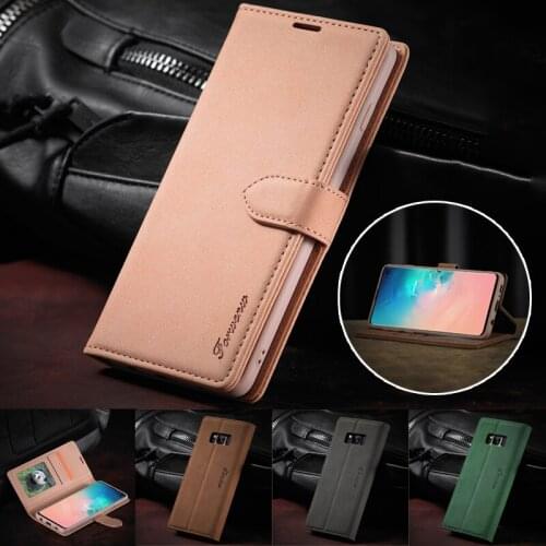 Leather Flip Case for Samsung S10 S9 S8 S21 Plus Anti-fouling Wallet Cover For Galaxy S20 FE S10E S20 Ultra Phone Cases