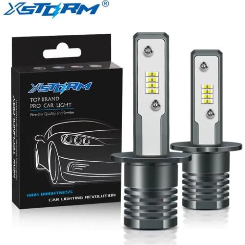 2Pcs H1 Led Bulb H3 LED Lamp Super Bright 12 CSP Car Fog Lights Day Driving Running 12V 24V 6000K Automobile H1 H3 White