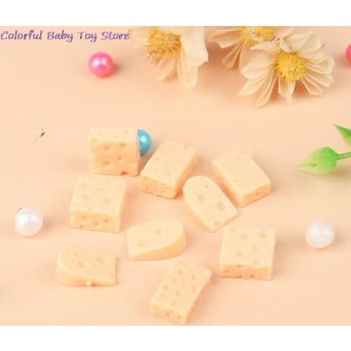 10Pcs Mini Cheeses For 1/12 Scale Dollhouse Simulation Miniature Kitchen Food