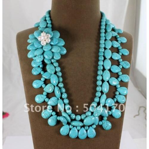 Fashion Handmade Flower Stone Necklace Romantic Fancy Bridal Stone Jewelry Free Shipping TN072