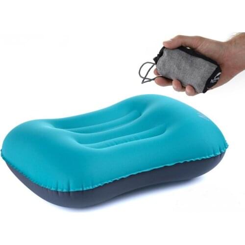 Naturehike Ultralight Folding Concave Shape Inflatable Pillow TPU Coating Portable Neck Air Pillows Plane Outdoor Travel