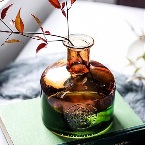 Nordic Colorful Glass Vase Home Decor Hydroponic Plant Table Vase Simple Fresh Floral Storage Bottle Flower Container Jar