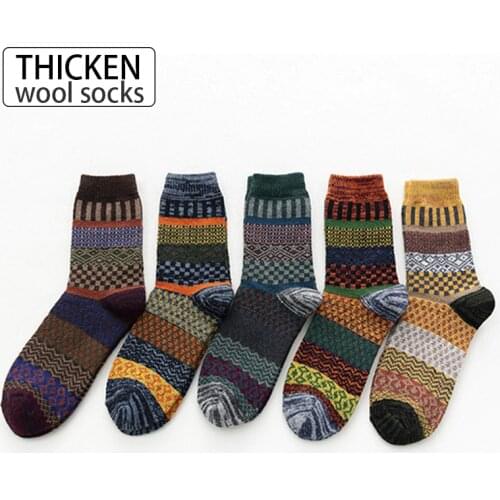 High Quality 5Pairs/lot Winter Mens Wool Socks Thicken Sheeps Socks Warm Men Fashion For Snow boots Man Socks New