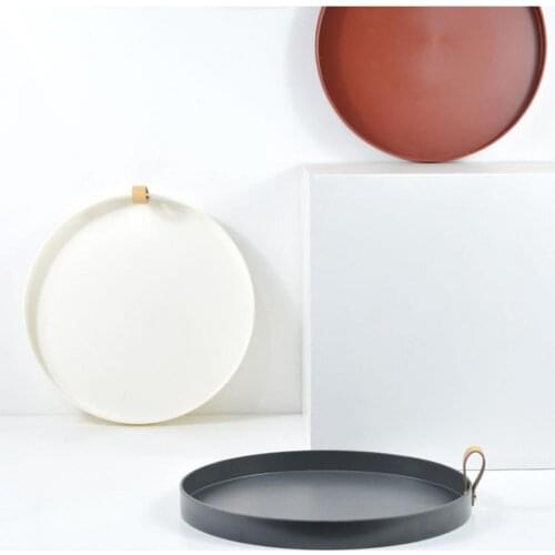 New Dining Plate Plastic Storage Tray Dish Jewelry Ring Organizer Bread Dessert Plate Round Plate Desktop Decor