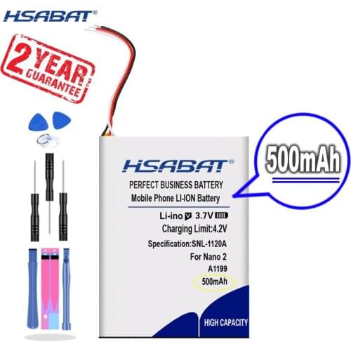 New Arrival [ HSABAT ] 500mAh 616-0283 616-0287 Battery for iPod Nano 2nd Generation 2 Gen Nano 2 2G 4GB A1199 Nano2 Accumulator