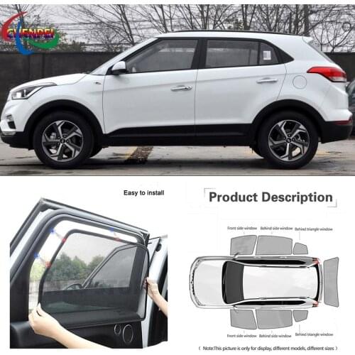 For Hyundai IX25 Car Full Side Windows Magnetic Sun Shade UV Protection Ray Blocking Mesh Visor Car Decoration Accessories