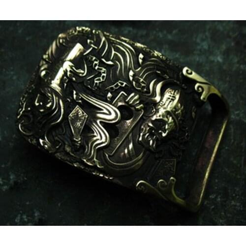 Handmade Black and white impermanence Pattern High-grade Brass Belt Buckle ｜ Mens Belt Head ｜ Belt Accessories