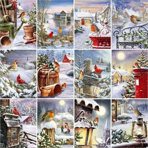 Bird Rhinestone Art 5D DIY Diamond Painting Kits Full Round With AB Drill Christmas Animal Handmade Gift Decorations Diamond