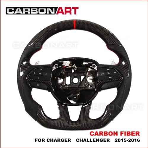 Forged carbon fiber racing Style Steering wheel for 2015 dodge Charger LED Carbon Fiber Steering Wheel For charger cha-llenger