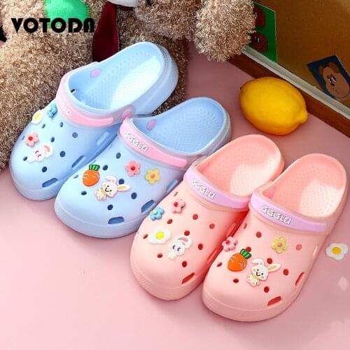 Women Beach Slippers Rainbow Garden Shoes Non-Slip Breathable Sandals Fashion Girls Woman Slides Summer Hollow Hole Flip Flops