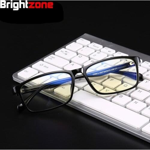 Brightzone New TR90 Light Protection Fashion Block Radiation Optics Spectacles Frame Man Women Anti Blue Ray Computer Glasses