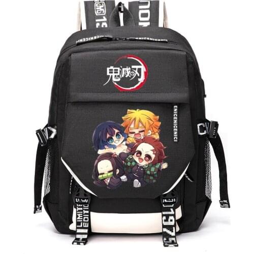 Unisex Anime Demon Slayer Kamado Tanjirou Nezuko Agatsuma Zenitsu Outdoor Travel Rucksack Casual Schoolbag Student Backpacks