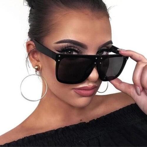 Vintage Fashion Oversized Anti-reflective Women Sunglasses New Design Square Plastic Mirror Glasses Men Sun Glasses Uv400