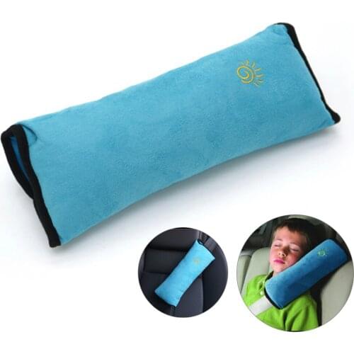 Safety Auto Shoulder Pads For Kids Protection Chin Cushion Soft Plush Vehicle Strap Headrest Neck Support Pillow For Child