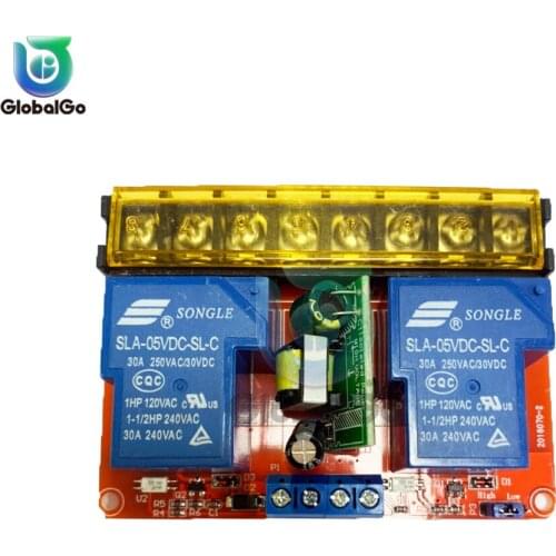 2 Channel Relay Switch Board 30A High and Low Level Trigger Control Relay Module with Isolation DC5V/AC100-250V Optional