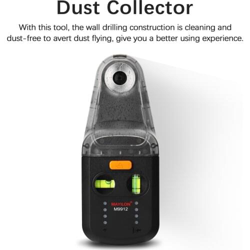 2 In 1 Electric Drill Guide Collector Vacuum Laser Level Wall Suction Drill Dust Collector Clean Tools with Laser Level Bracket