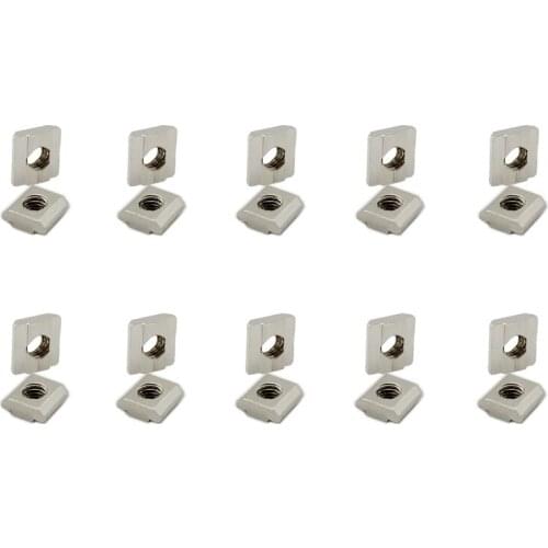 20PCS Slide in T Nut,Sliding Nut for 30x30 Aluminum Extrusions Frame with Profile 30Sereis 8mm Slot for CNC Router Build Rail