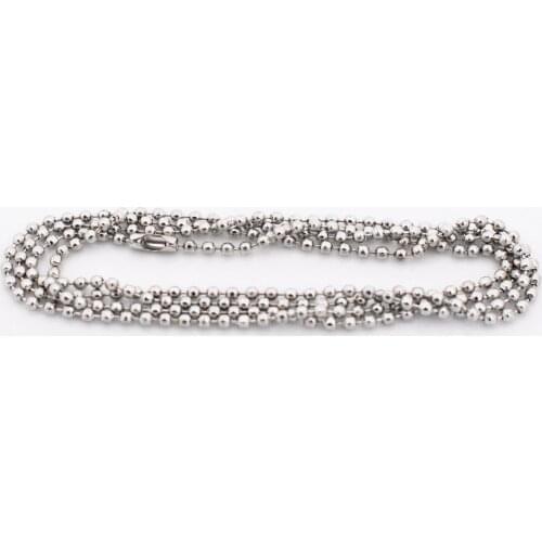 5pcs/lot 3 Sizes Full Length 70cm(27.5 inch) Rhodium Plated Ball Beads Chain Necklace Bead Connector