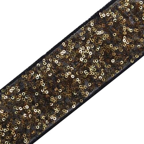 5yard Beaded Gold Sequin Trim Lace Ribbon Trimming Applique Tape Lace Motif Venise Clothes Decorated Sewing Accessories T2115
