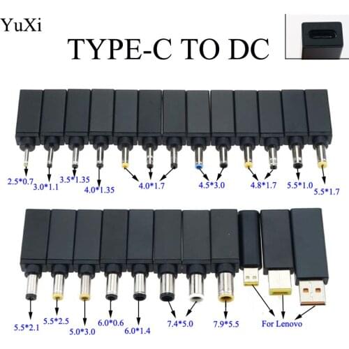 Laptop Charger Adapter Converter Type C Female DC Power Jack to 11*4.5MM 7.9*5.5mm/5.5x2.1mm/2.5mm/7.4x5.0mm for Lenovo HP DELL