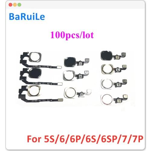 BaRuiLe 100pcs Home Button Flex Cable for iPhone 6 6S Plus 5S 6P 6SP Menu Sensor Assembly Ribbon Replacement Parts