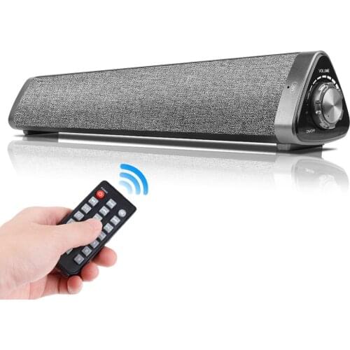 Wireless Bluetooth 5.0 Speaker Mini Portable Soundbar Built-in Battery Dual-Speaker Subwoofer Support USB-DAC AUX TF