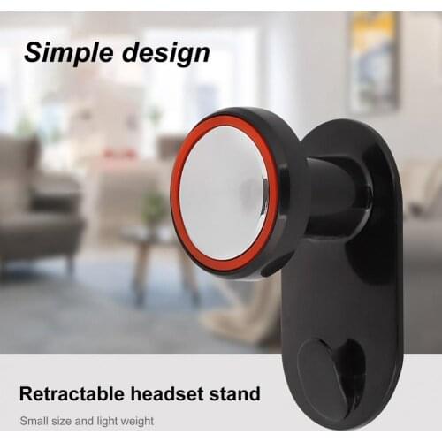 Headphone Holder Over Ear Headsets Retractable ABS Headphones Stand Telescopic Hanging Bracket with Wired Headphones Cable Hook