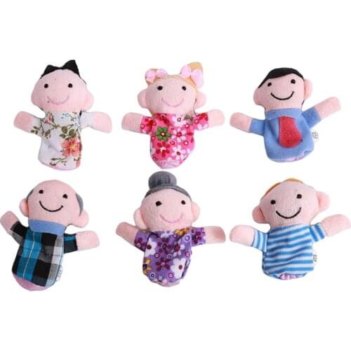 Baby Cartoon Family Finger Glove Hand Educational Bed Story Dolls Puppet Soft Cute Plush Toy Children Funny Kawaii