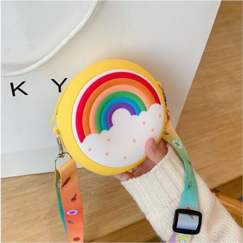 Kids Rainbow Purses and Handbags 2021 Cute Little Girl Boy Mini Crossbody Bag Kawaii Baby Small Coin Pouch Toddler Purse