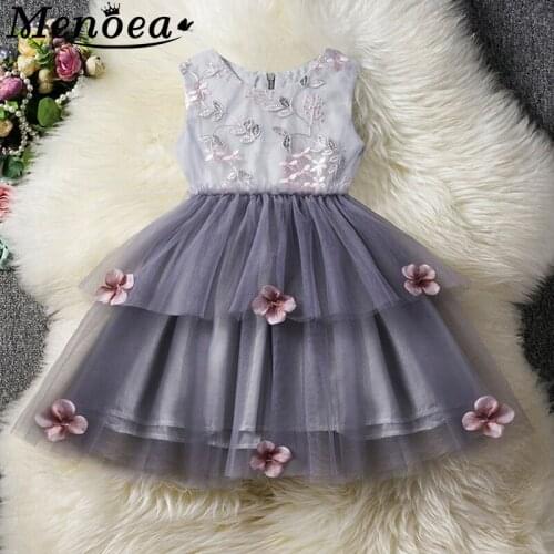Girls Birthday Dress 2020 New Summer Style Children Sleeveless Layered Dress Floral Princess Kids Dress for Girls Clothes
