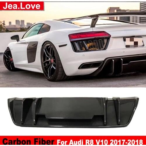 Real Carbon Fiber Rear Lip Bumper Shovel Diffuser Car Modification Body Part For Audi R8 V10 Coupe 2017-2018 Car Tuning Styling