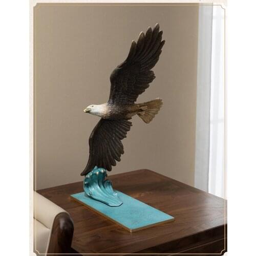 Home Company shop luxury high grade Good luck 3D powerful Eagle bird Mascot bring wealth money thriving business bronze statue