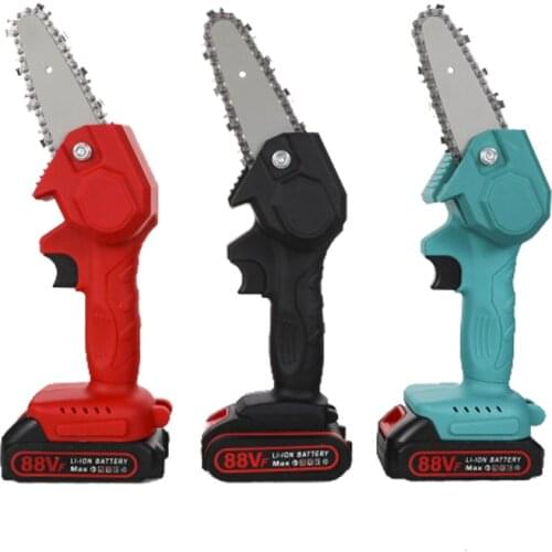 1080W 4 Inch Mini Electric Chainsaw Wood Cutter Woodworking Pruning Garden Power Tool 88V Chain Saw Rechargeable With Battery