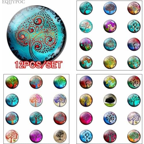 Tree Design Magnets for Refrigerator for Fridge Magnet Decor Tree of Life Magnetic Stickers Glass Dome Diy Girls Christmas Gift