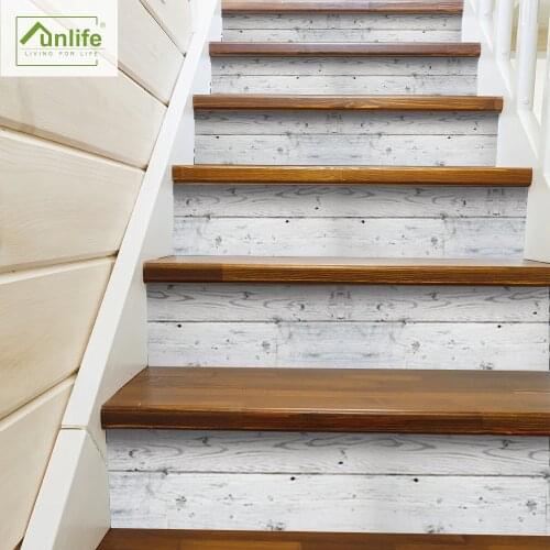 Funlife® Stair Stickers Waterproof PVC DIY Kitchen Oil Proof Removable Bathroom Stairway Easy Peel & Stick to Clean Home Decor